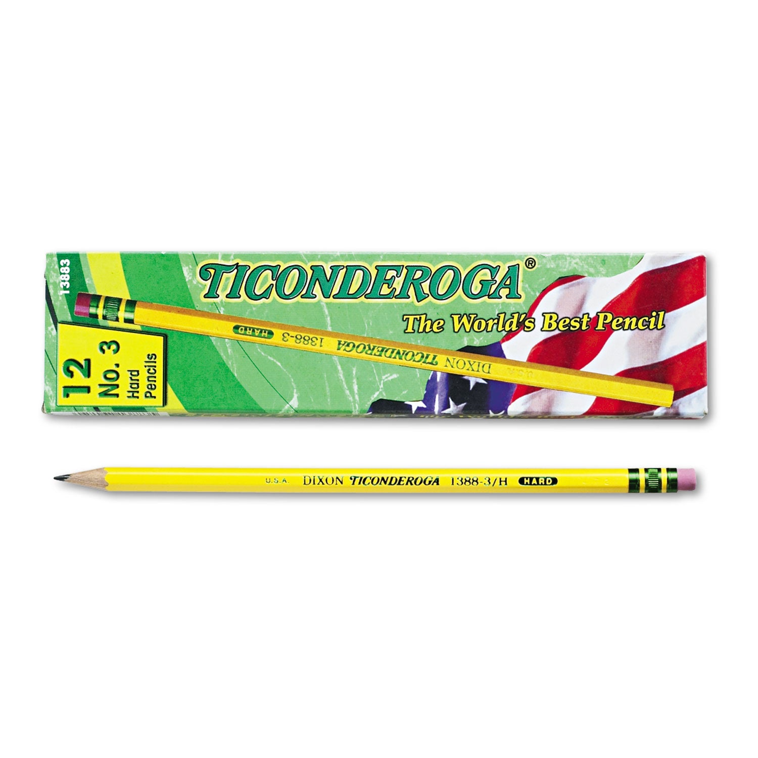 Ticonderoga Wood-Cased Pencils - Black Lead - #3 - Yellow Barrel - 1 Dozen