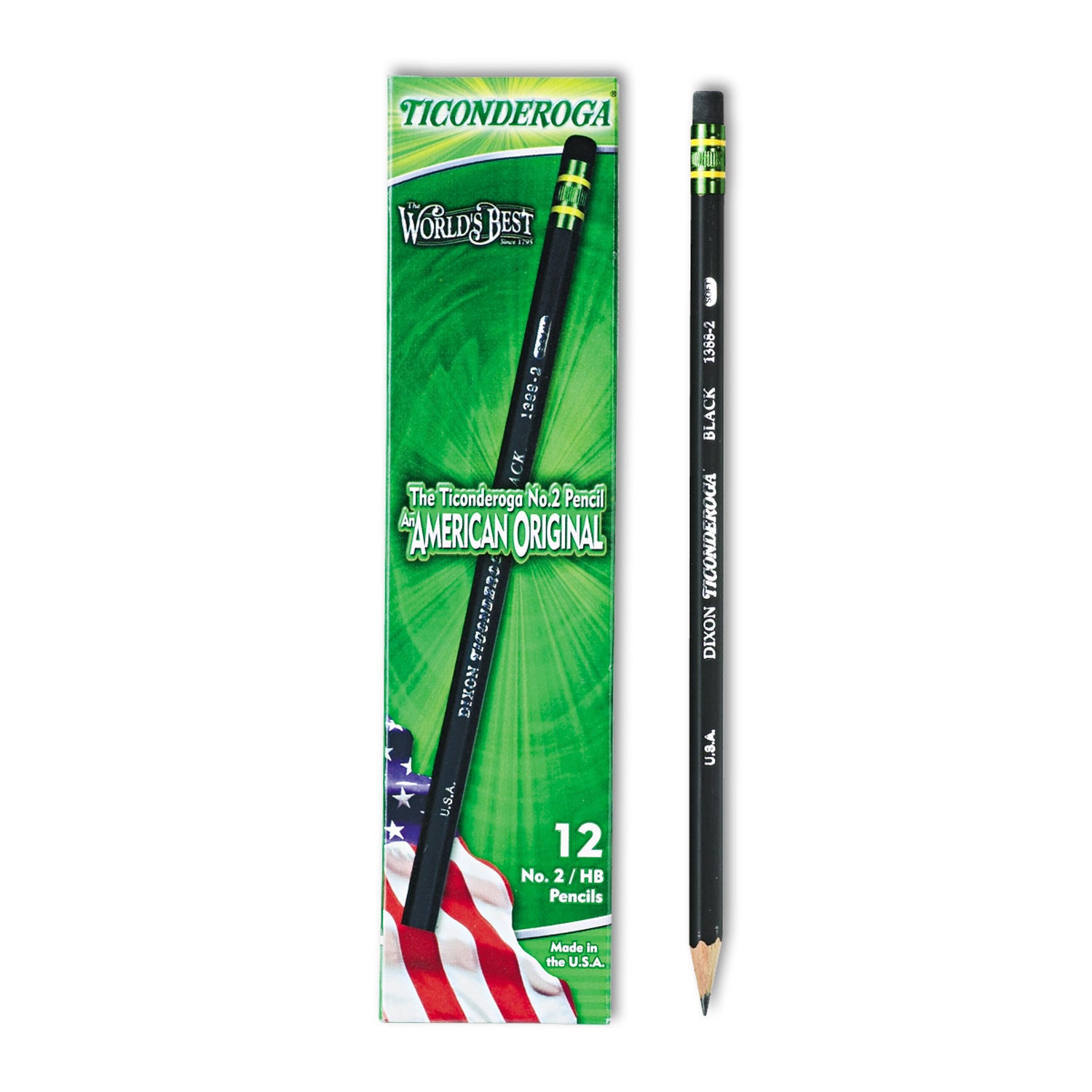 Wood-Cased Pencils, Black, 12 Count