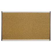 ARC Frame Cubicle Board, Cork Bulletin, 24" x 14", Tan Surface, Satin Aluminum Frame