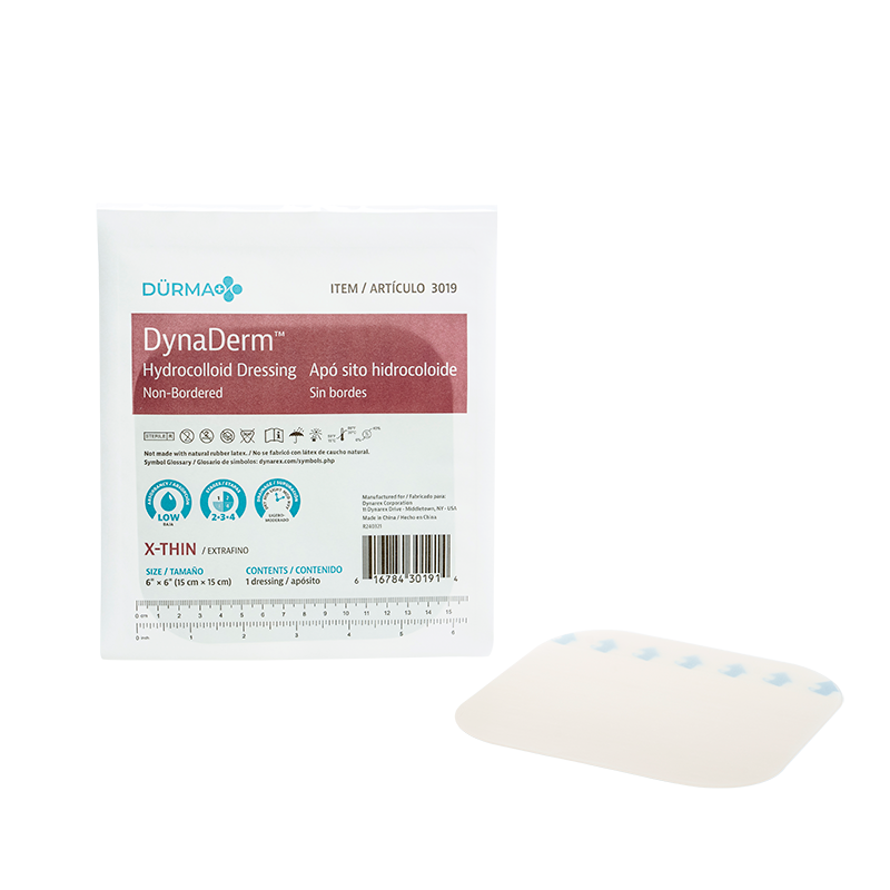 DynaDerm - Hydrocolloid Dressing - Extra Thin, 6" x 6"- 5 pcs per Box/12 Boxes per Case