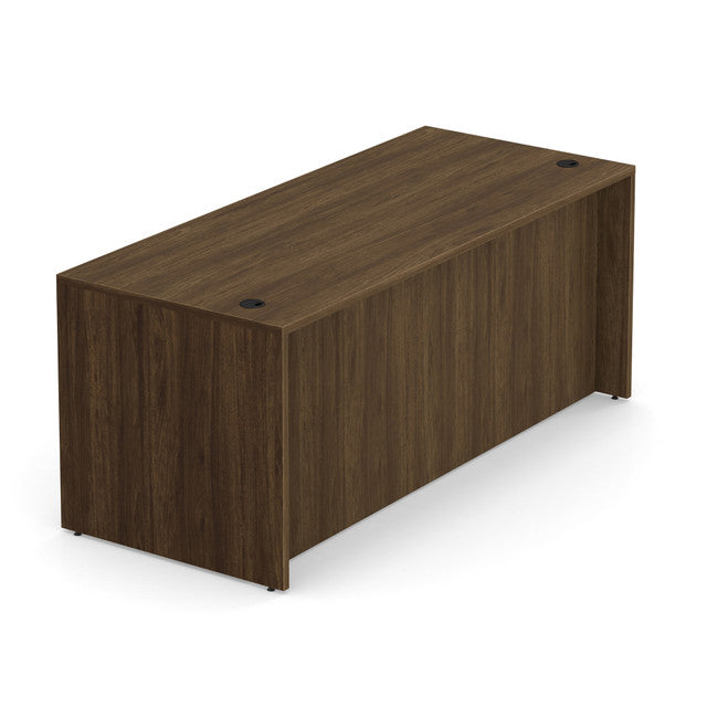 OfficeSource Laminate Desk Shell - 71"W x 30"D - Modern Walnut
