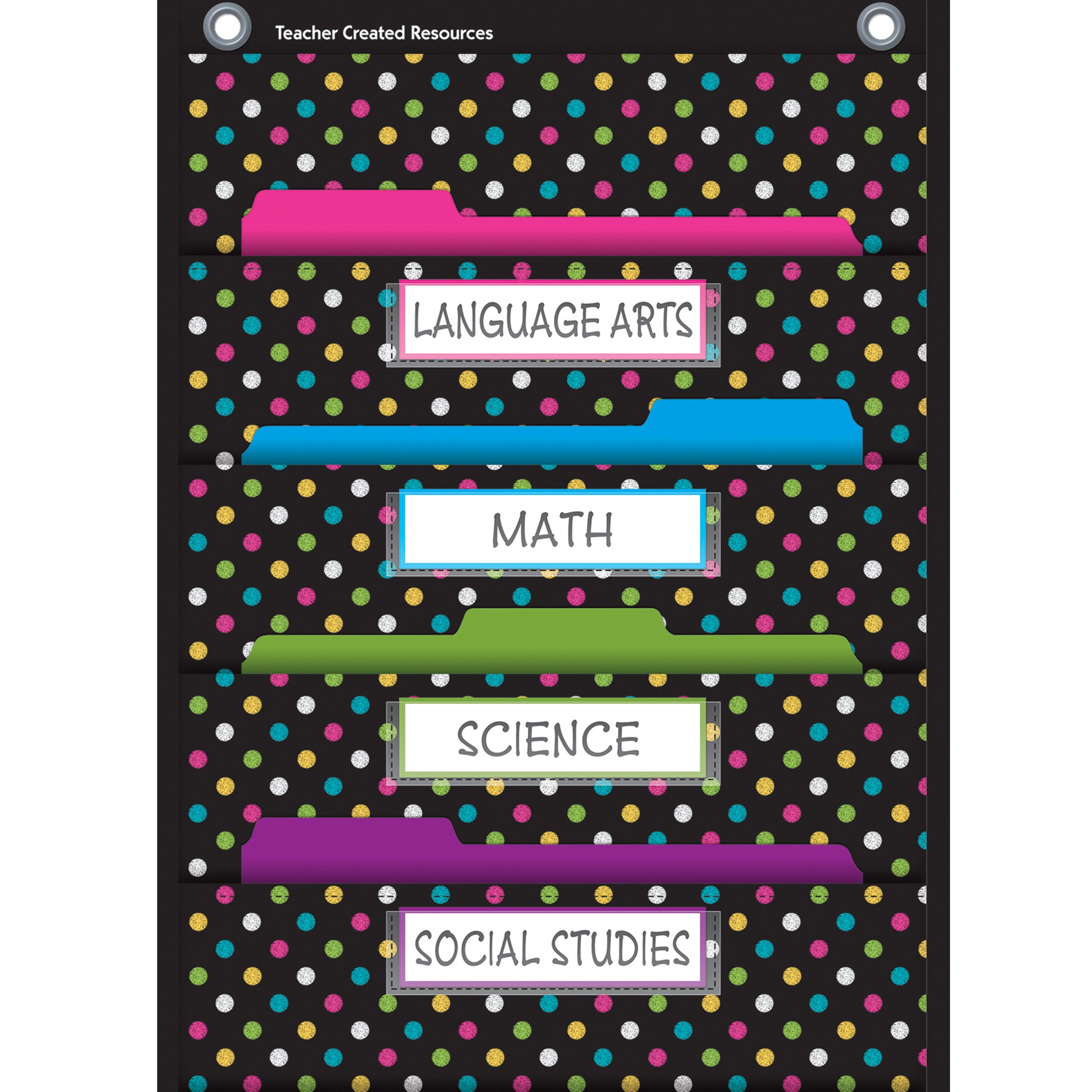 Chalkboard Brights 10 Pocket File Storage Pocket Chart (14" x 58")