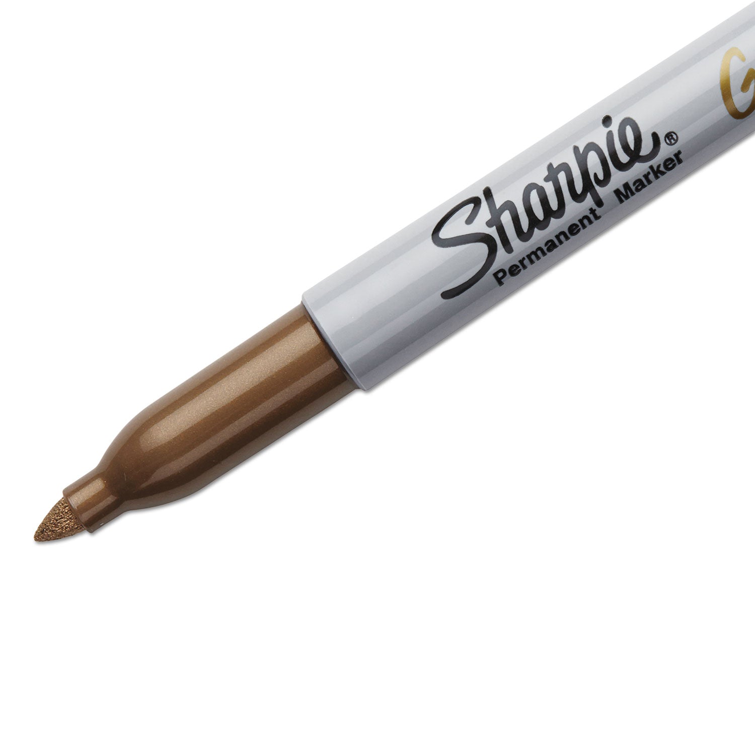 Sharpie Metallic Permanent Markers - Fine Marker Point - Gold Ink - Alcohol Based - 1 Dozen