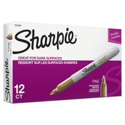Sharpie Metallic Permanent Markers - Fine Marker Point - Gold Ink - Alcohol Based - 1 Dozen
