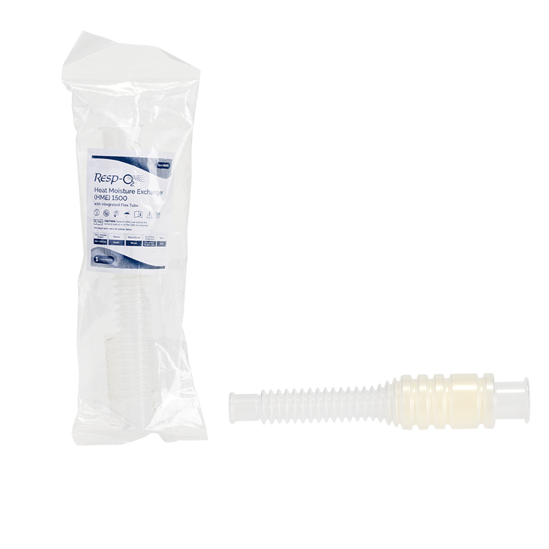Heat Moisture Exchanger (HME) 1500 w/ Integrated Flex Tube  - 50 Boxes per Case