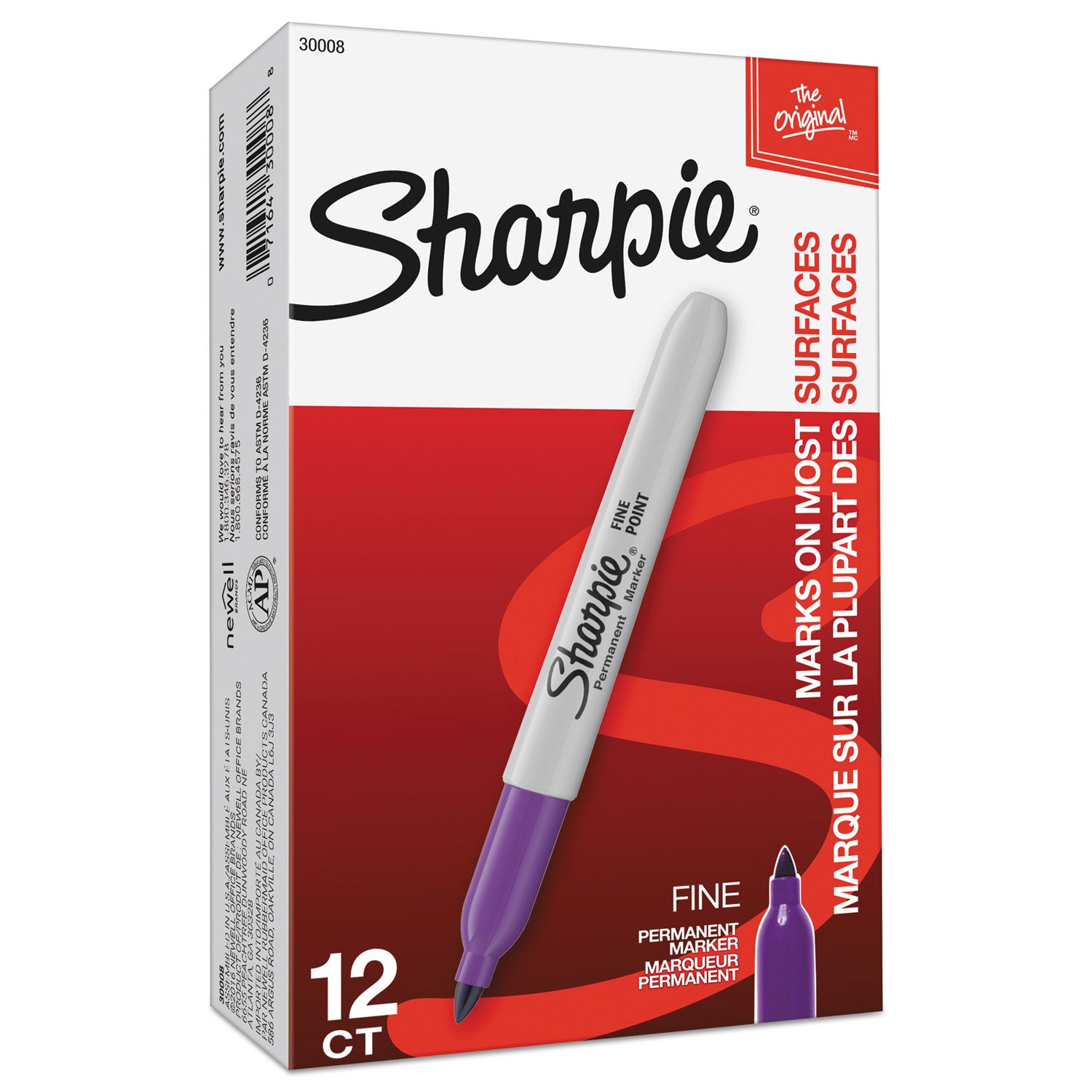 Sharpie Fine Point Permanent Marker - 1 mm Fine Marker Point - Purple Ink - 1 Dozen