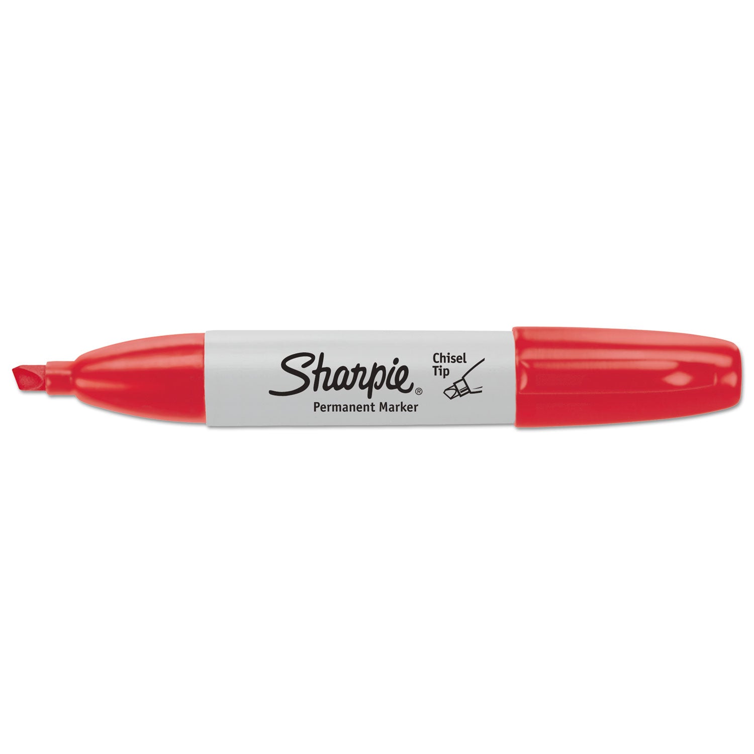 Sharpie Large Barrel Permanent Markers - Wide Chisel Marker Point - Red Ink - Alcohol Based - 1 Dozen