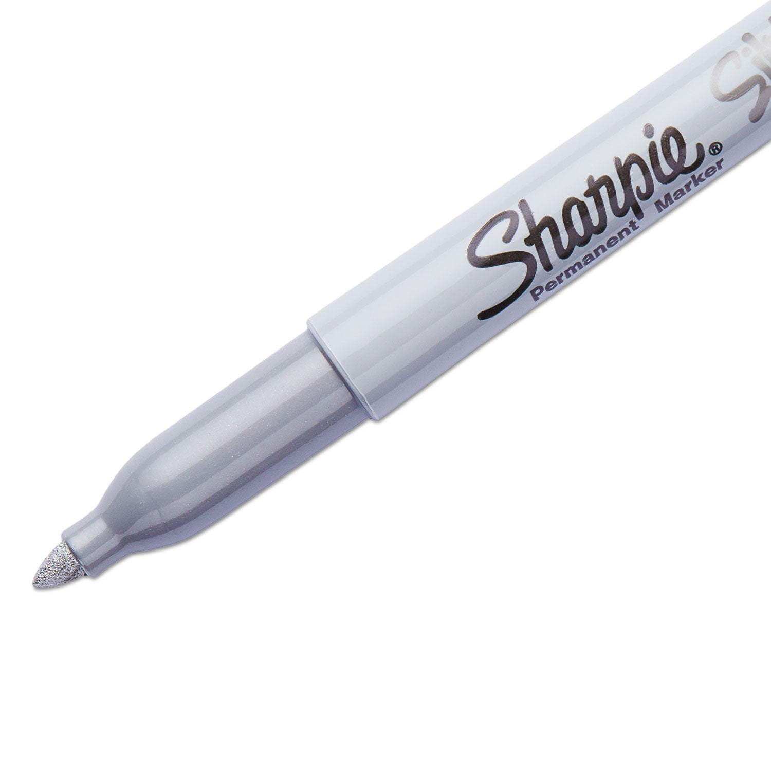 Sharpie Metallic Permanent Markers - 0.5 mm Fine Marker Point - Silver Ink - Silver Barrel - 4 / Pack