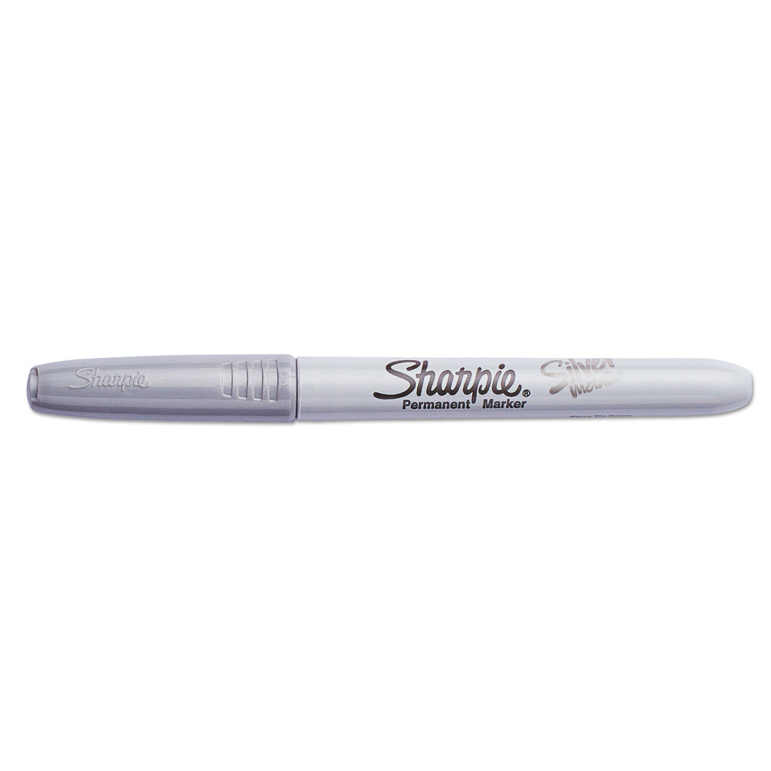 Sharpie Metallic Permanent Markers - 0.5 mm Fine Marker Point - Silver Ink - Silver Barrel - 4 / Pack