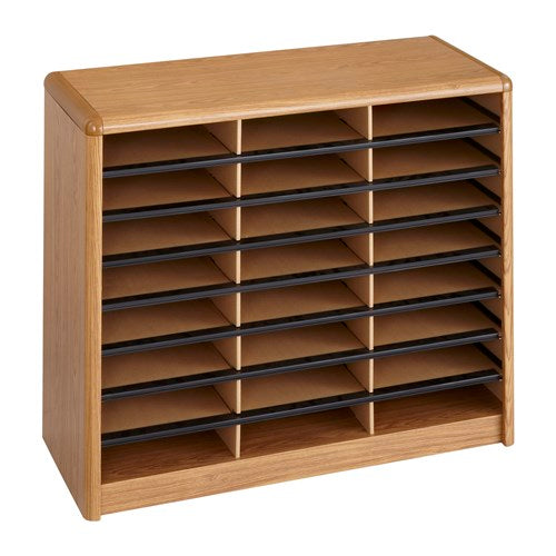 Value Sorter® Literature Organizer, 24 Compartment - Medium Oak