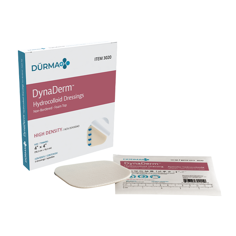 DynaDerm - Hydrocolloid Foam, 4" x 4", 5 pcs per Box/12 boxes per Case