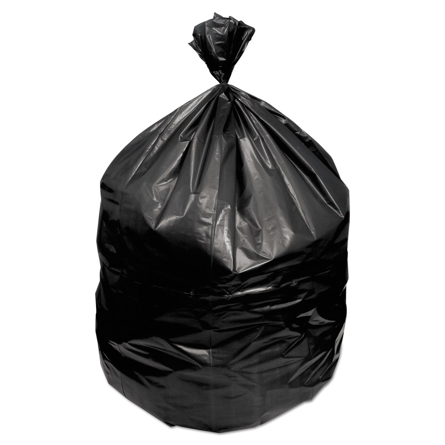 Heritage AccuFit 1.3mil Black Can Liners, 23 gal, 75 lb Capacity, 45" x 28", 25/Roll, 8 Rolls/Carton