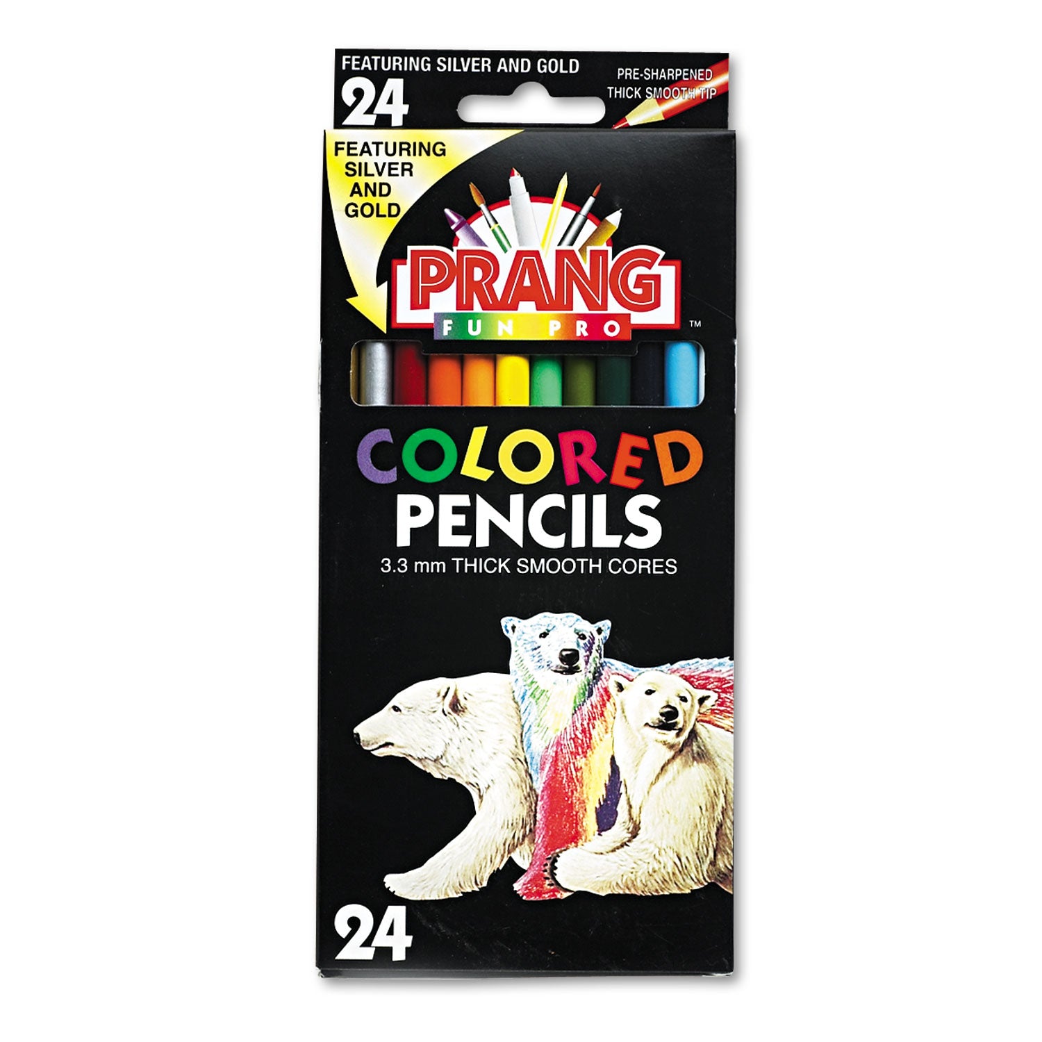 Thick Core Colored Pencils, Assorted Colors, 3.3 mm core, 24 Count