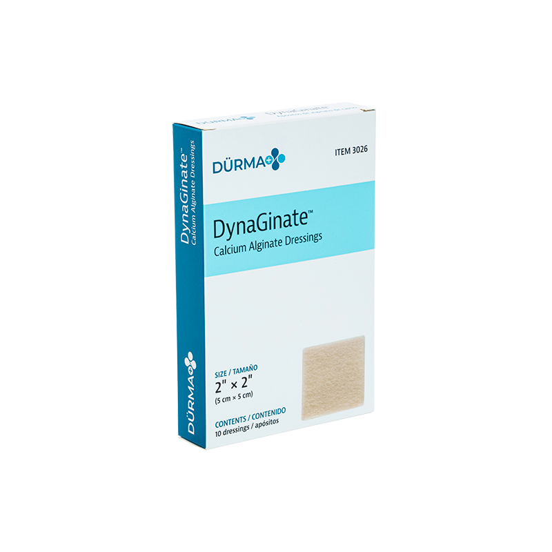 DynaGinate - Calcium Alginate Dressing, 2" x 2" - 10 pcs per Box/12 boxes per Case