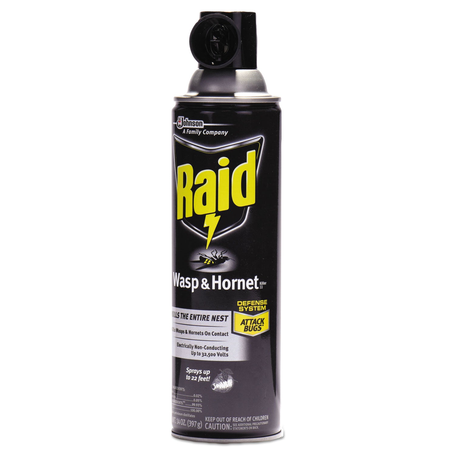 Raid Wasp and Hornet Killer 33, Spray, 14 fl oz, White, 1 Each