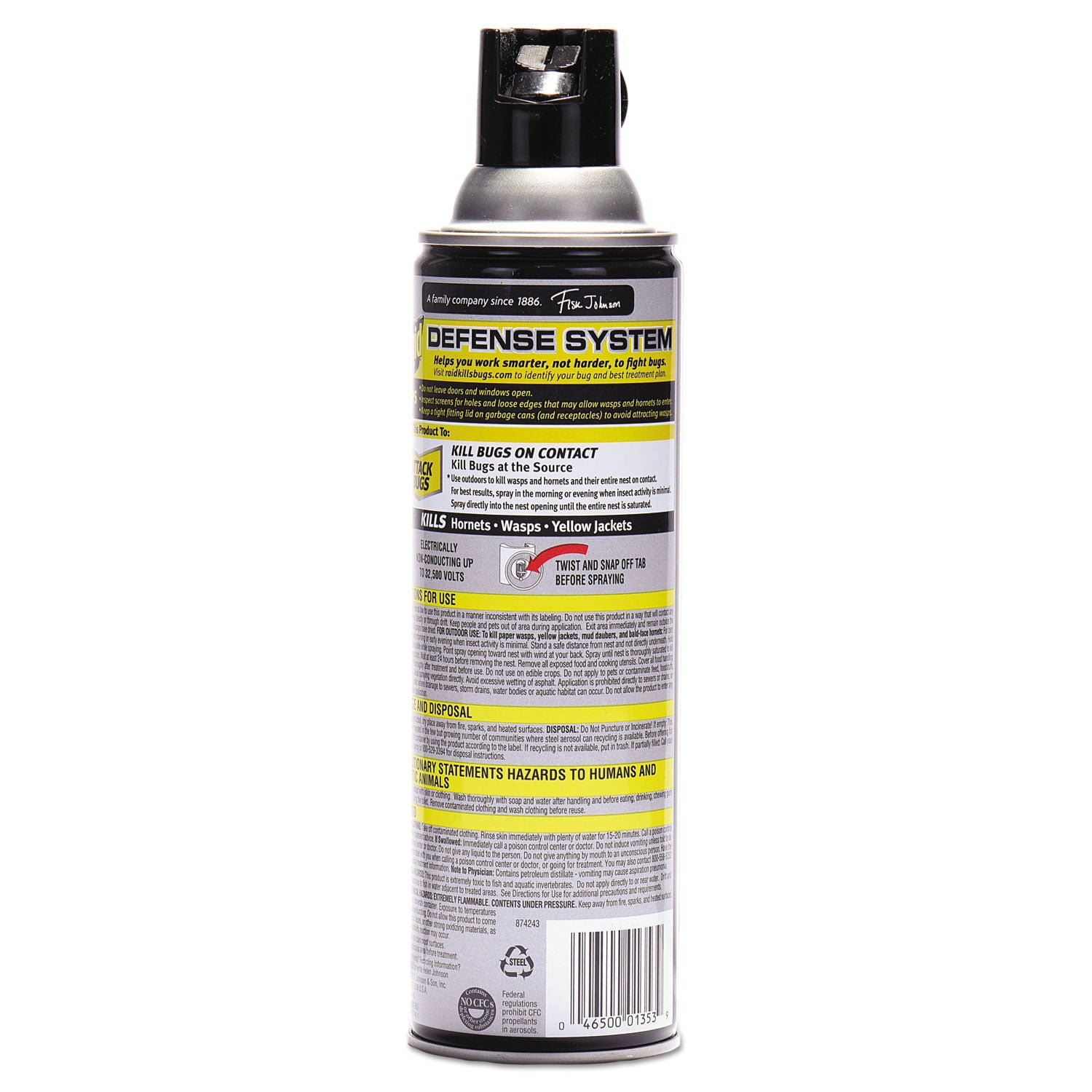 Raid Wasp and Hornet Killer 33, Spray, 14 fl oz, White, 1 Each