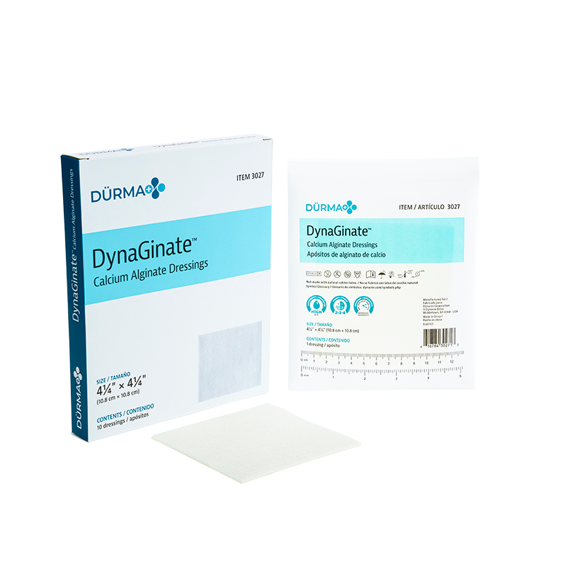 DynaGinate - Calcium Alginate Dressing, 4.25" x 4.25" - 10 pcs per Box/12 boxes per Case