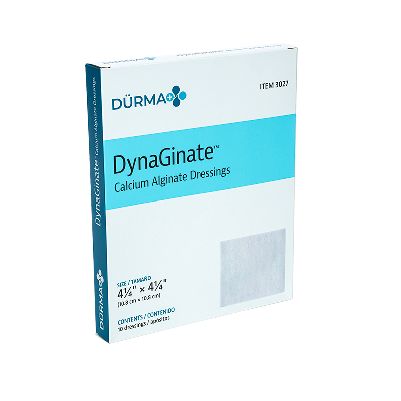 DynaGinate - Calcium Alginate Dressing, 4.25" x 4.25" - 10 pcs per Box/12 boxes per Case