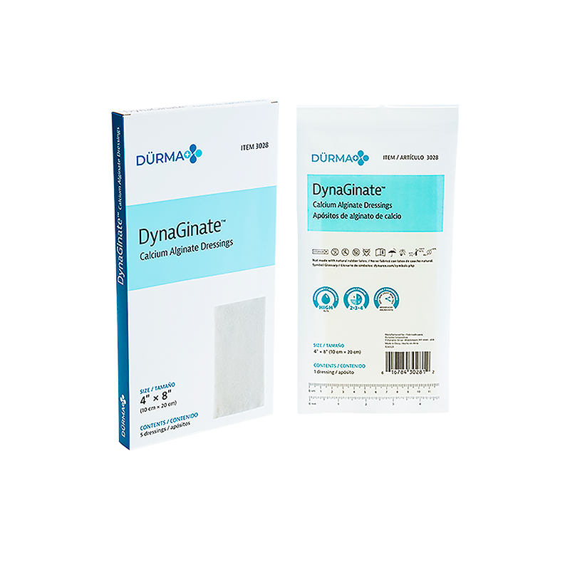 DynaGinate - Calcium Alginate Dressing, 4" x 8" - 5 pcs per Box/12 boxes per Case
