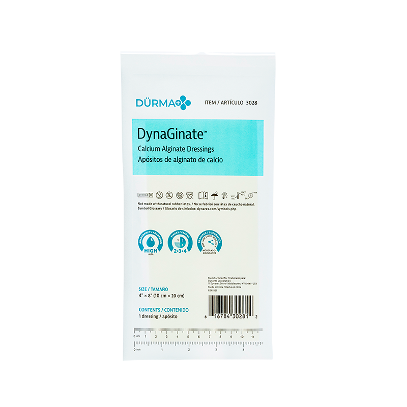 DynaGinate - Calcium Alginate Dressing, 4" x 8" - 5 pcs per Box/12 boxes per Case