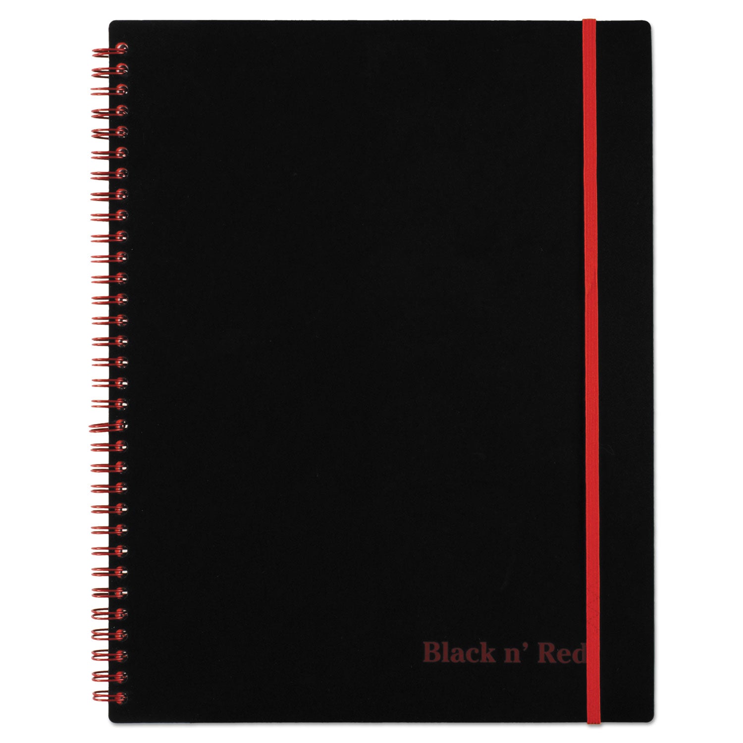 70 Sheets - Double Wire Spiral - Ruled Margin - 24 lb Basis Weight - Letter - 8 1/2" x 11" Sheet Size - White Paper - Red Binding - Black Polypropylene Cover - Wipe-clean Cover, Micro Perforated, Strap - 1 Each