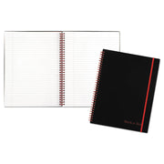 70 Sheets - Double Wire Spiral - Ruled Margin - 24 lb Basis Weight - Letter - 8 1/2" x 11" Sheet Size - White Paper - Red Binding - Black Polypropylene Cover - Wipe-clean Cover, Micro Perforated, Strap - 1 Each