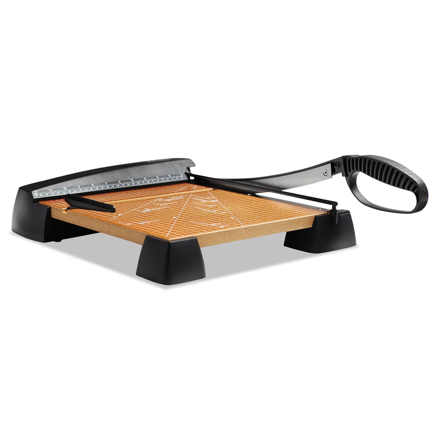 12 Sheet Cutting Capacity - Steel Blade - 12" Cutting Length x 12" Width x 12" Length - Heavy Duty, Textured Grip, Sturdy, Self-sharpening Blade - Wood - Brown - 1 Box