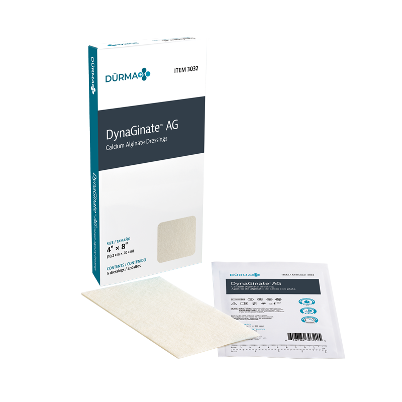 DynaGinate AG - Calcium Alginate Dressing, 4" x 8" - 5 pcs per Box/10 boxes per Case