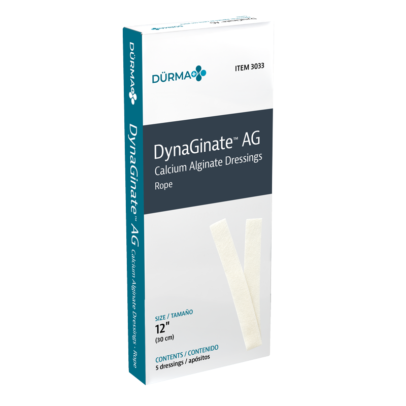 DynaGinate AG - Calcium Alginate Dressing, Rope, 3/4" x 12" - 5 pcs per Box/10 boxes per Case