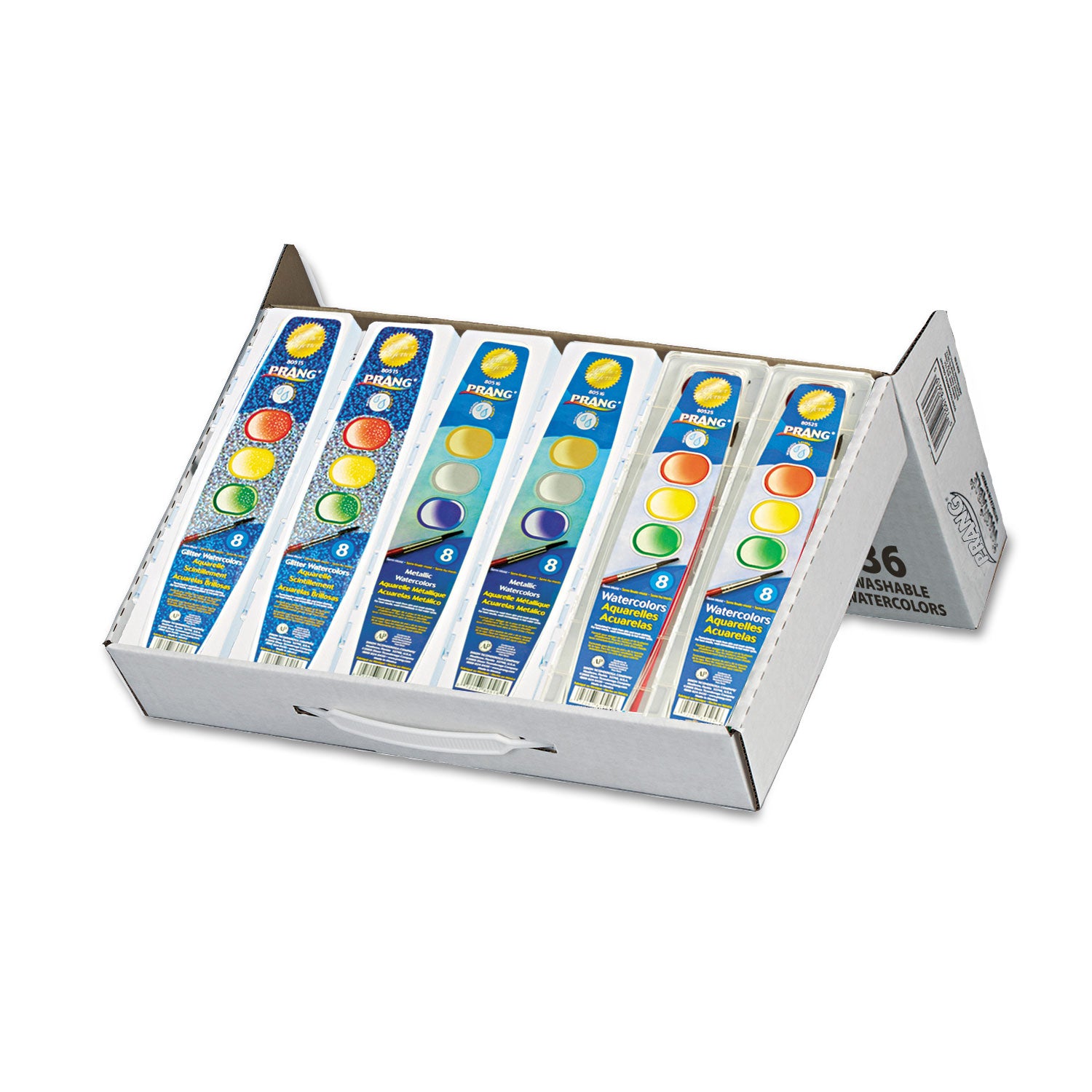Washable Watercolor Set Master Pack, 8 Assorted Colors, 36 Count