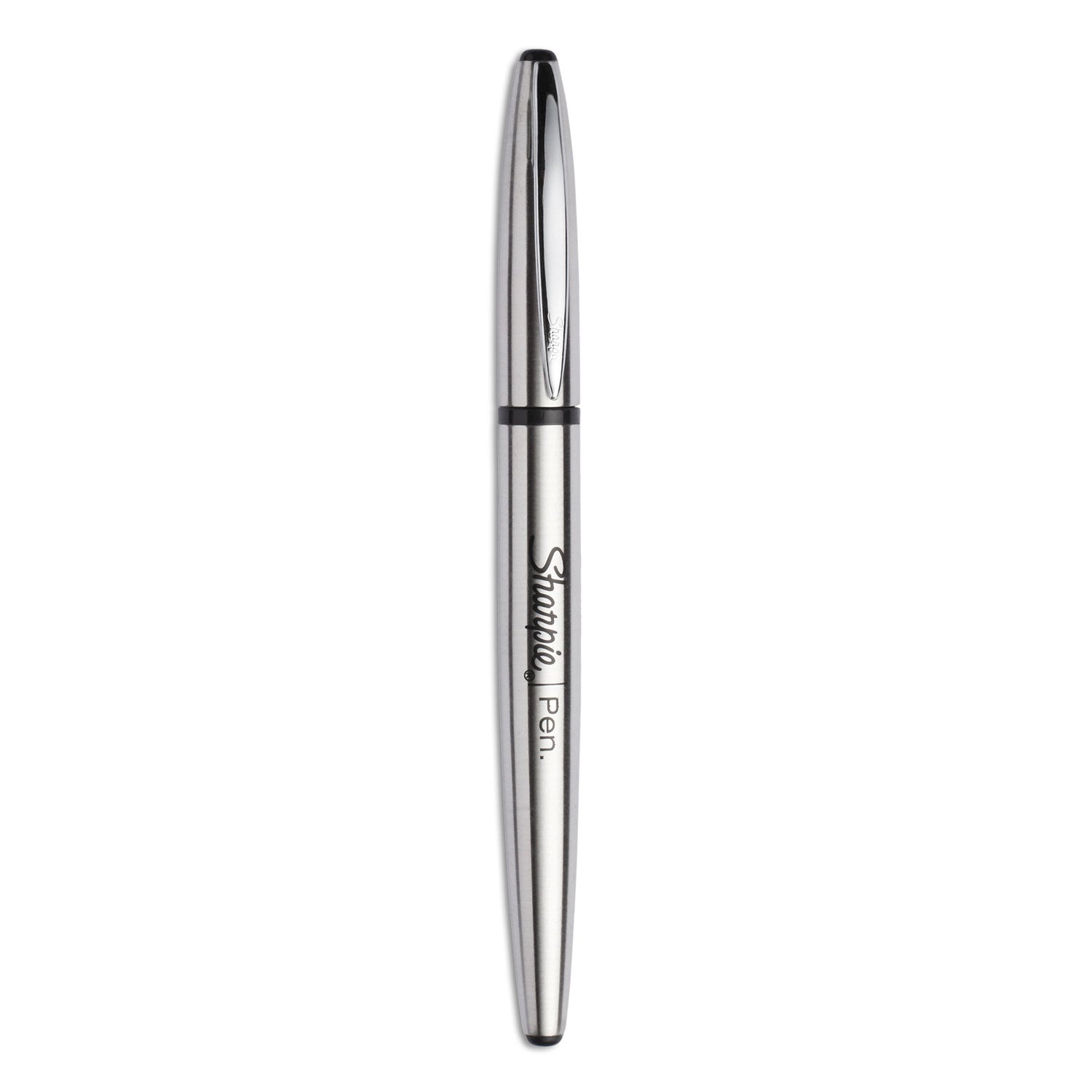 Fine Pen Point - Refillable - Black Ink - Stainless Steel Stainless Steel Barrel - 1 Pack