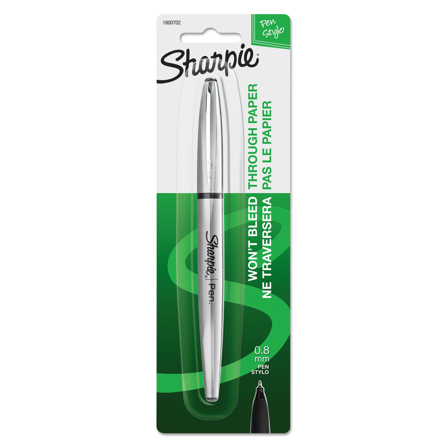 Fine Pen Point - Refillable - Black Ink - Stainless Steel Stainless Steel Barrel - 1 Pack