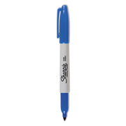 Sharpie Pen-style Permanent Marker - Fine Marker Point - Blue Ink - Alcohol Based - 36 / Box