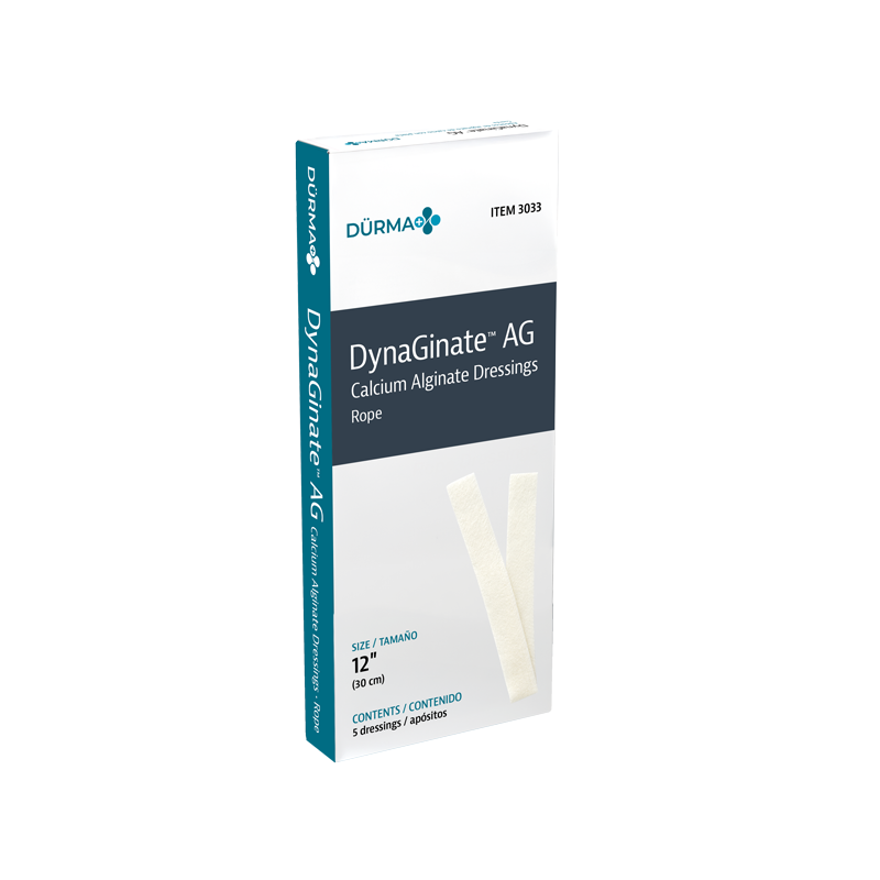 DynaGinate AG - Calcium Alginate Dressing, Rope, 3/4" x 12" - 5 pcs per Box/10 boxes per Case