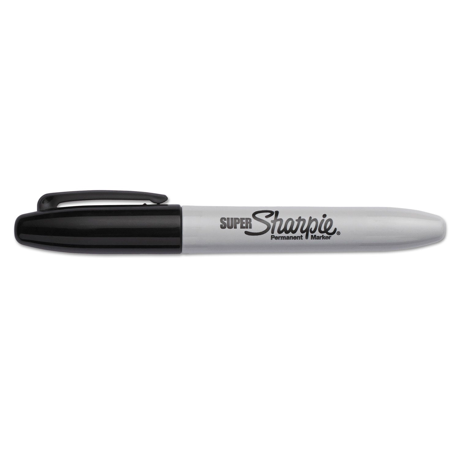 Sharpie Super Permanent Marker - Bold, Fine Marker Point - Black Ink - Plastic Barrel - 6 / Pack