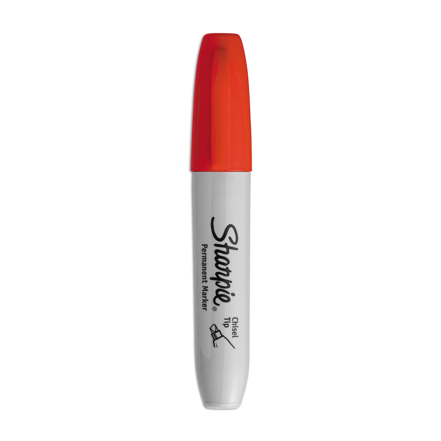 Sharpie Large Barrel Permanent Markers - Wide Chisel Marker Point - Red Ink - Alcohol Based - 1 Dozen