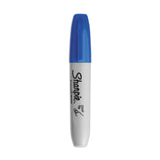 Sharpie Large Barrel Permanent Markers - Wide Chisel Marker Point - Blue Ink - Alcohol Based - 1 Dozen