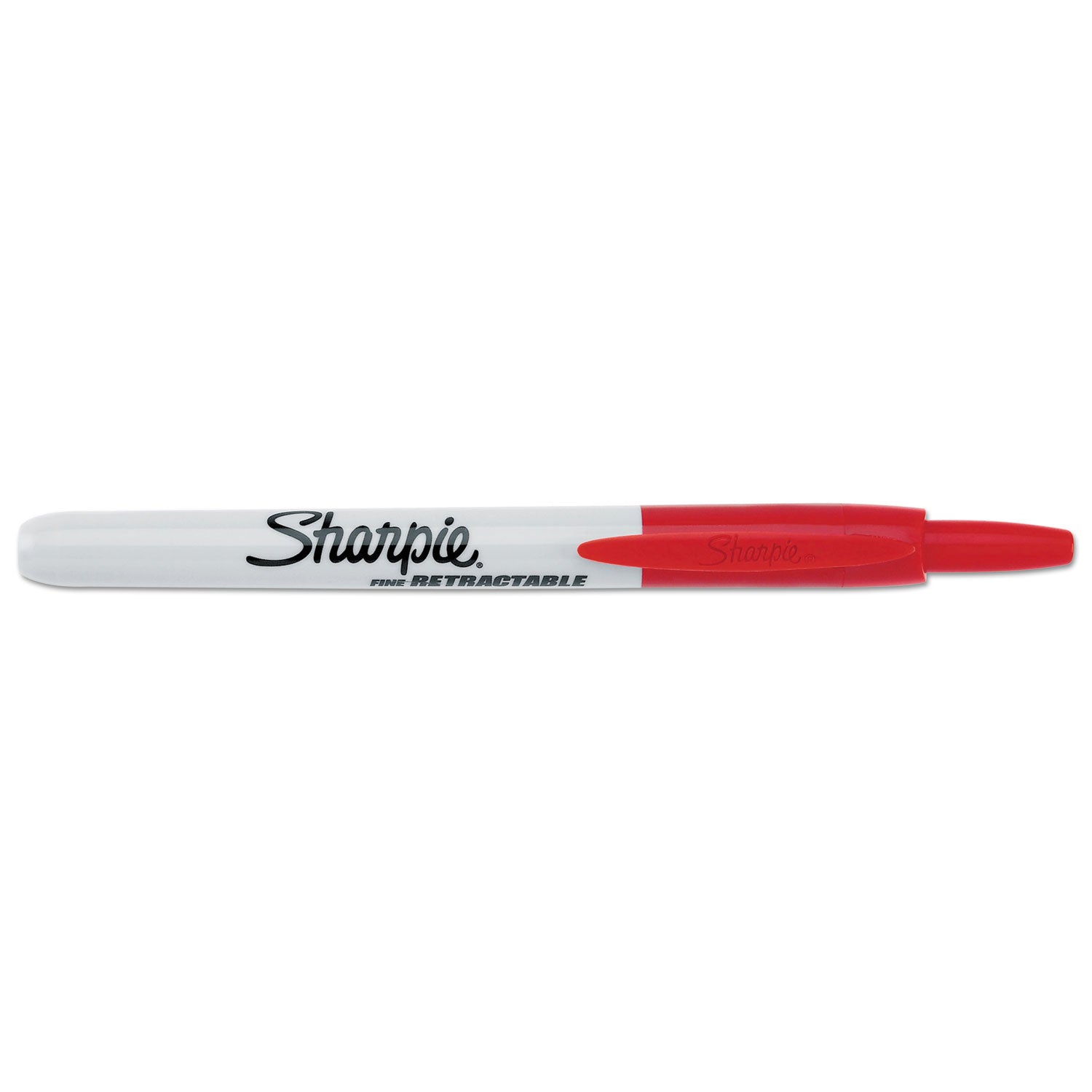 Sharpie Retractable Fine Point Permanent Marker - Fine Marker Point - Retractable - Red Ink - 1 Dozen