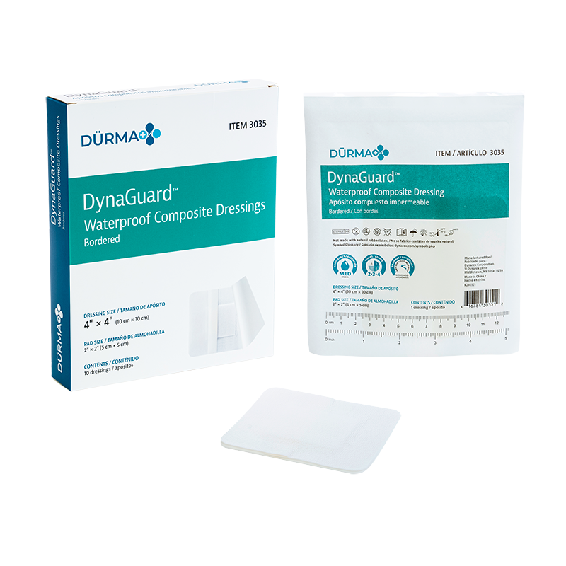 DynaGuard - Waterproof Composite Dressing, 4" x 4" - 10 pcs per Box/12 boxes per Case