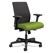 HON Ignition 2.0 Chair, Pear Fabric Seat, Black Mesh Back, Adjustable Arms, Black Frame, 1 Each