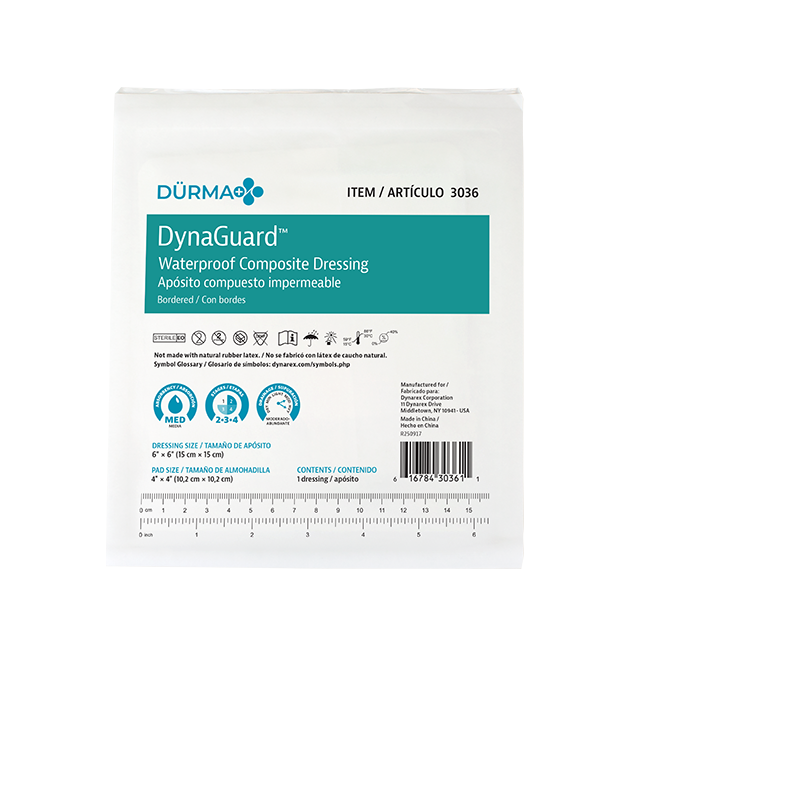 DynaGuard - Waterproof Composite Dressing, 6" x 6" - 10 pcs per Box/12 boxes per Case
