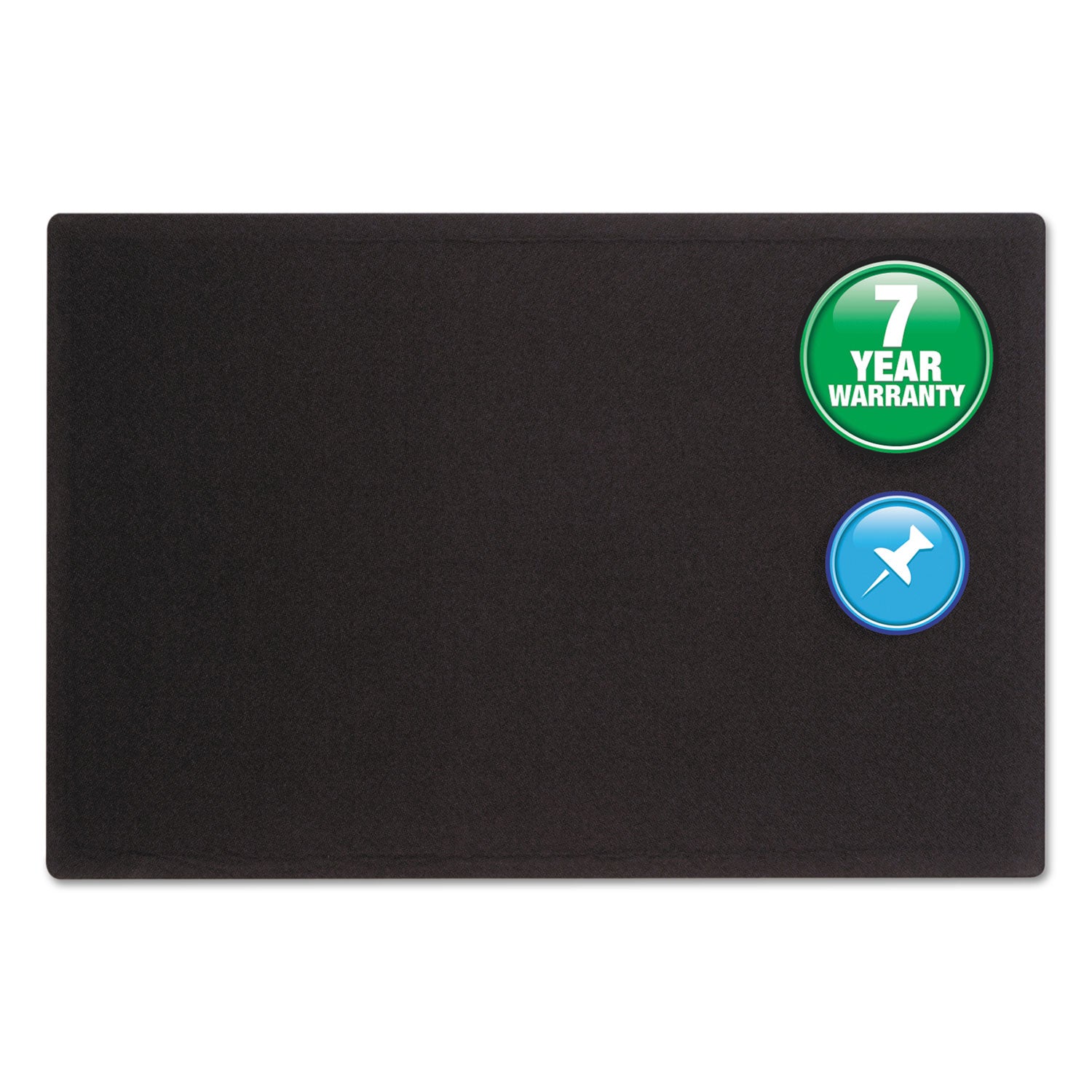 Quartet Oval Office Bulletin Board - 24" Board Height x 36" Board Width - Black Fabric Surface - Frameless, Flexible - Black Frame - 1 Each