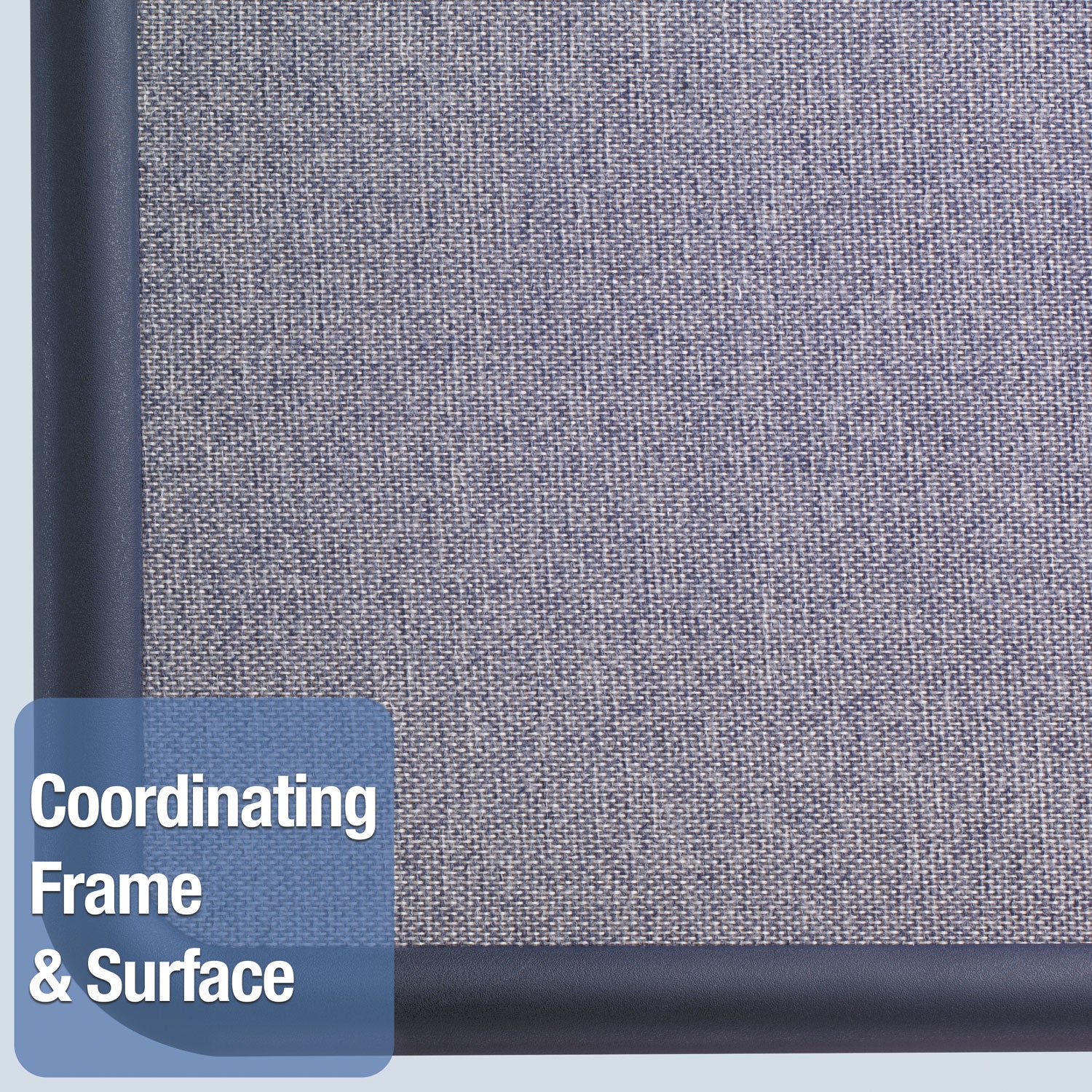Quartet Contour Bulletin Board - 36" Board Height x 48" Board Width - Blue Fabric Surface - Durable, Self-healing - Navy Frame - 1 Each