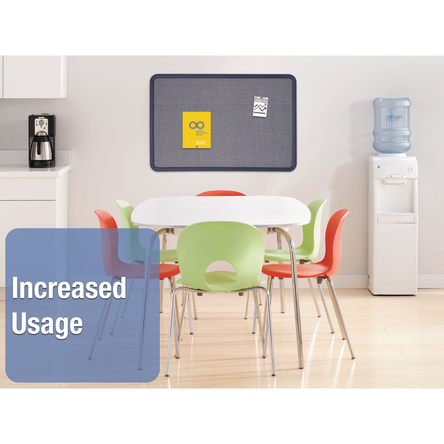 Quartet Contour Bulletin Board - 36" Board Height x 48" Board Width - Blue Fabric Surface - Durable, Self-healing - Navy Frame - 1 Each