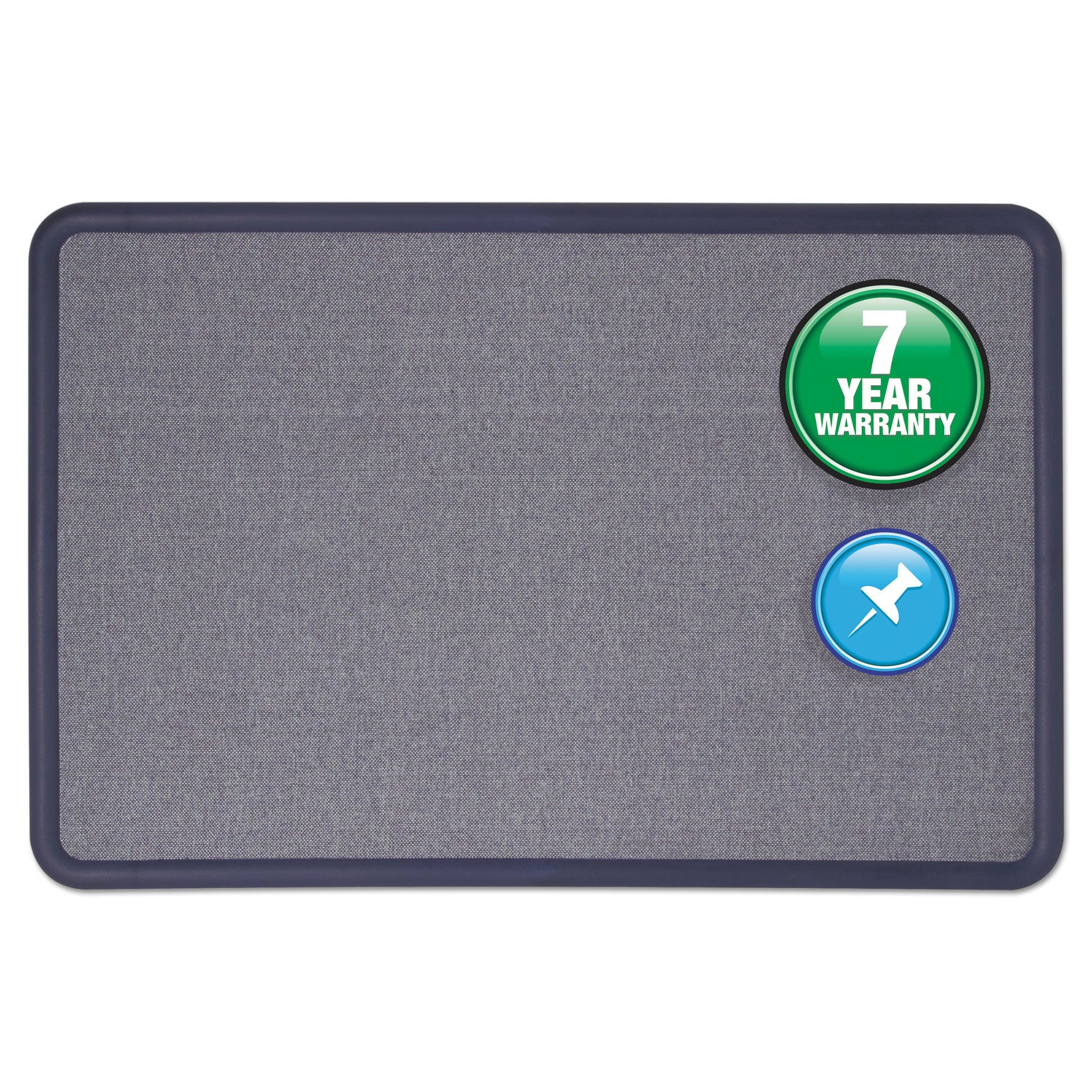 Quartet Contour Bulletin Board - 36" Board Height x 48" Board Width - Blue Fabric Surface - Durable, Self-healing - Navy Frame - 1 Each