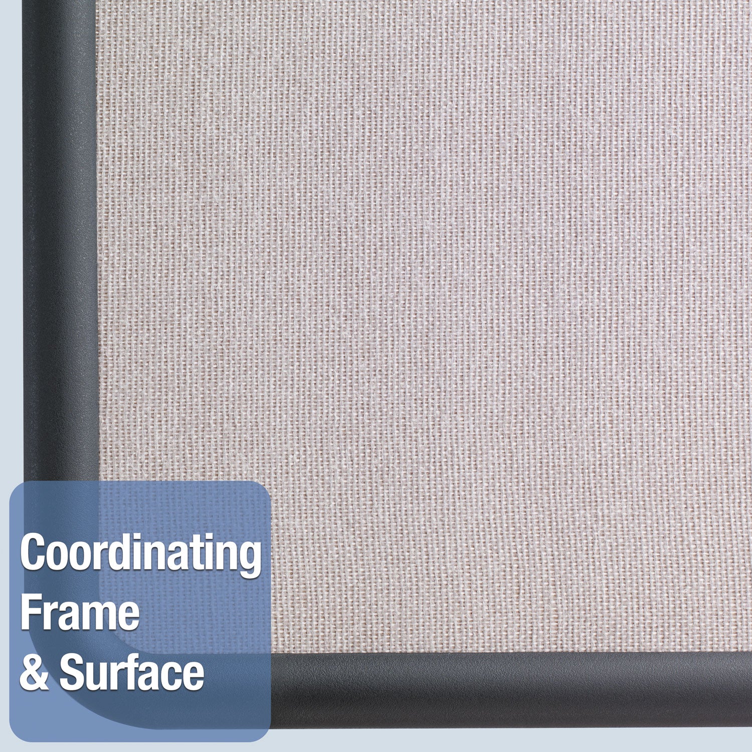 Quartet Contour Bulletin Board - 24" Board Height x 36" Board Width - Gray Fabric Surface - Durable, Self-healing - Black Frame - 1 Each