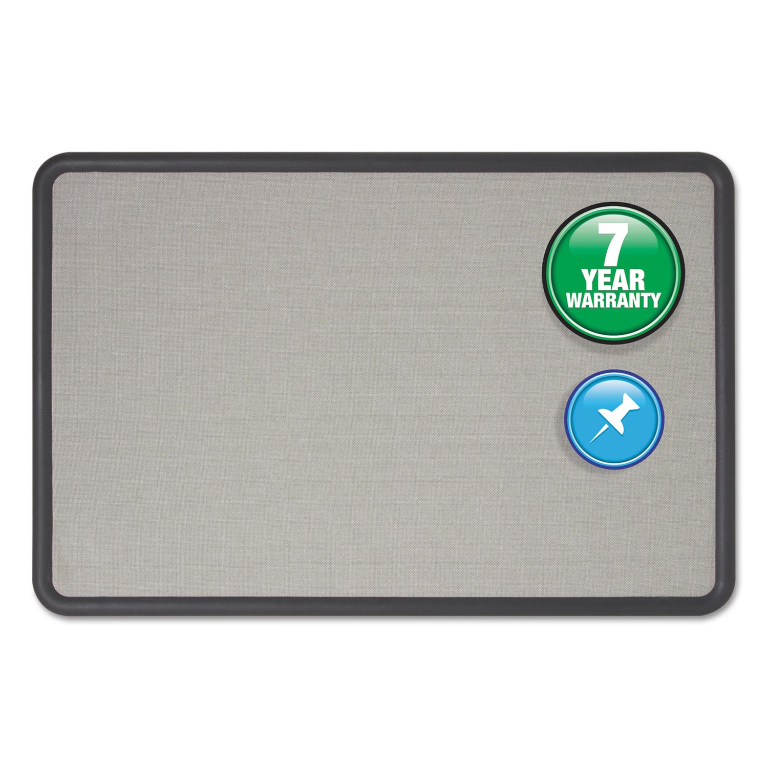 Quartet Contour Bulletin Board - 24" Board Height x 36" Board Width - Gray Fabric Surface - Durable, Self-healing - Black Frame - 1 Each