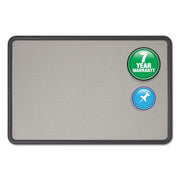Quartet Contour Bulletin Board - 36" Board Height x 48" Board Width - Gray Fabric Surface - Durable, Self-healing - Black Frame - 1 Each