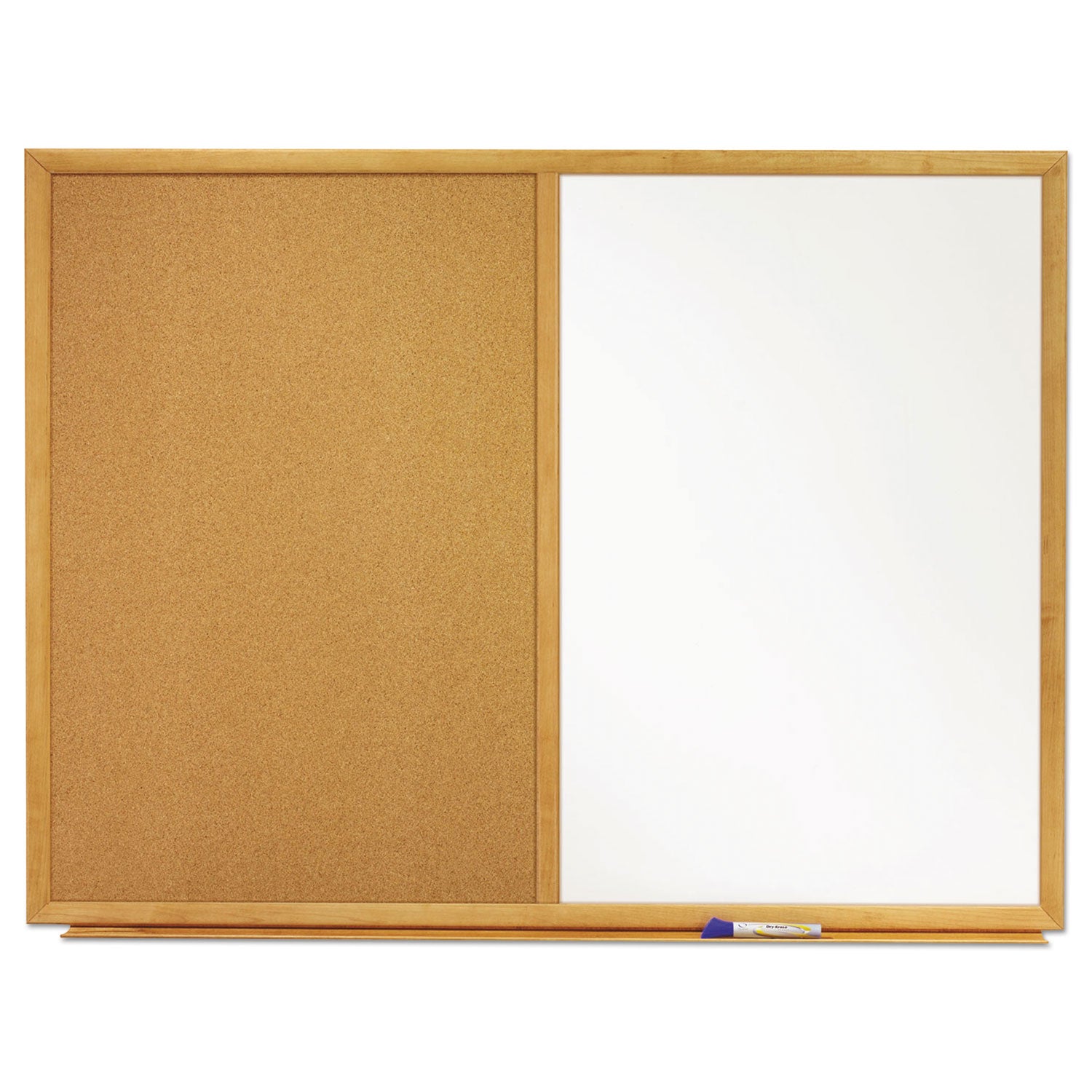 Quartet Standard Combination Whiteboard/Cork Bulletin Board - 48" (4 ft) Width x 36" (3 ft) Height - White Melamine Surface - Oak Frame - Rectangle - Horizontal/Vertical - 1 Each