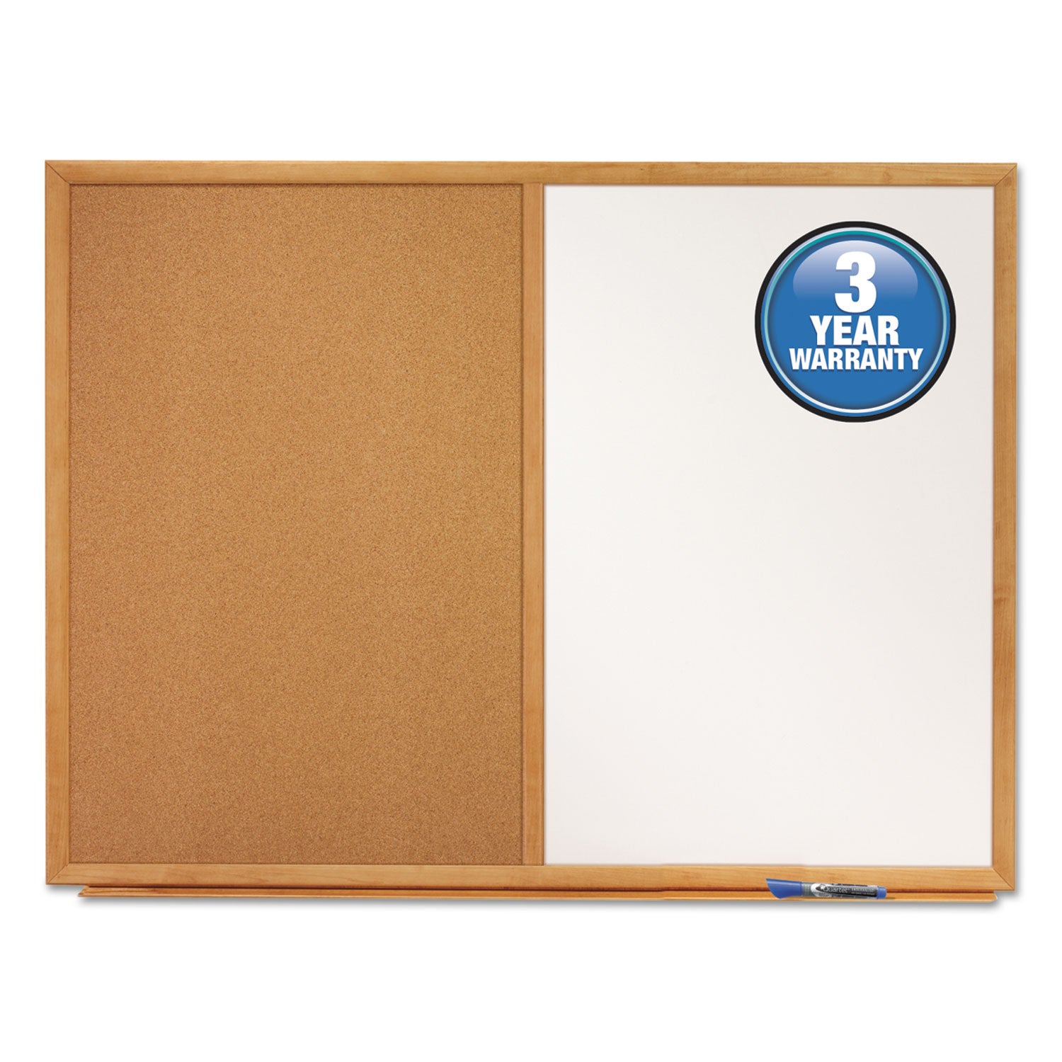 Quartet Standard Combination Whiteboard/Cork Bulletin Board - 48" (4 ft) Width x 36" (3 ft) Height - White Melamine Surface - Oak Frame - Rectangle - Horizontal/Vertical - 1 Each
